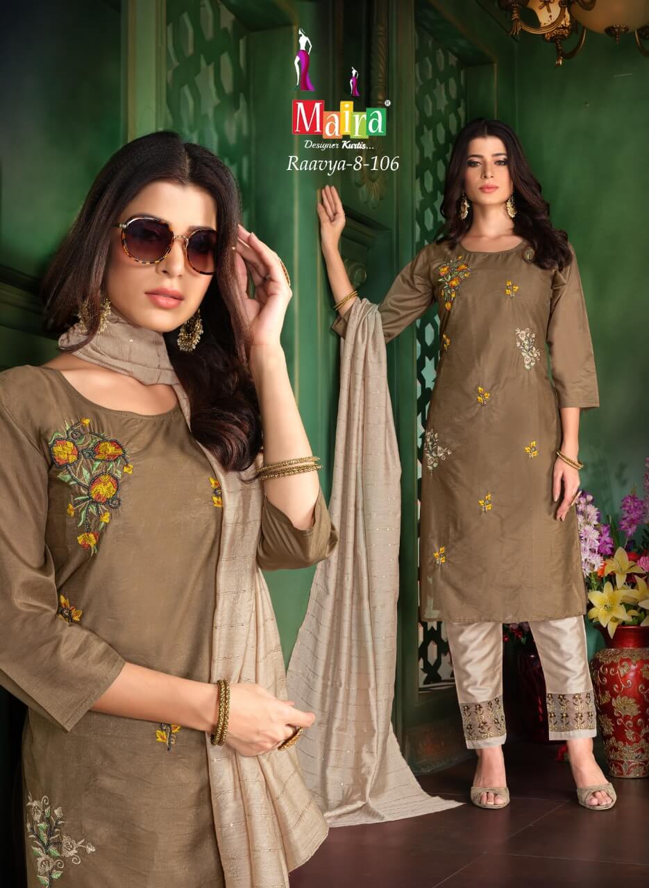 Mayra Raavya 8 Fancy Wear Kurti Pant With Dupatta Readymade  Collection
